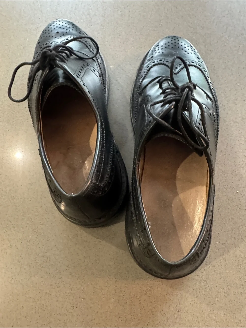 J. Crew Men’s Black Leather Wingtip Oxfords Size 10